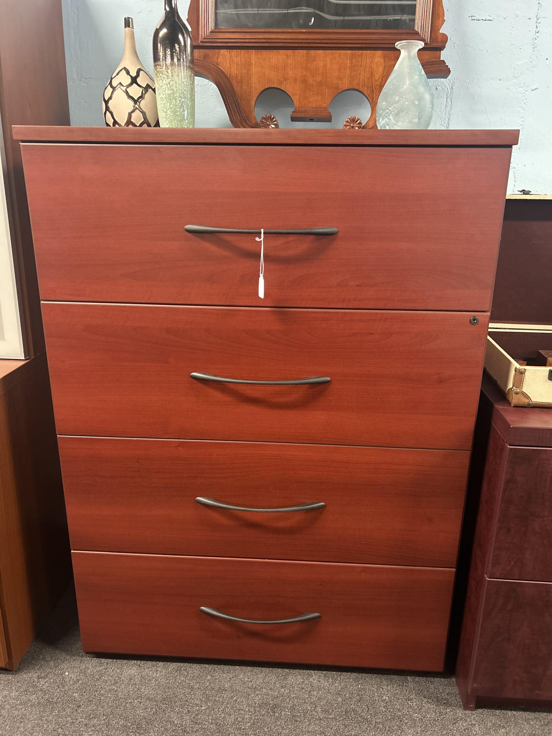 Lateral Chest of 4 Drawers (Cherry)-image