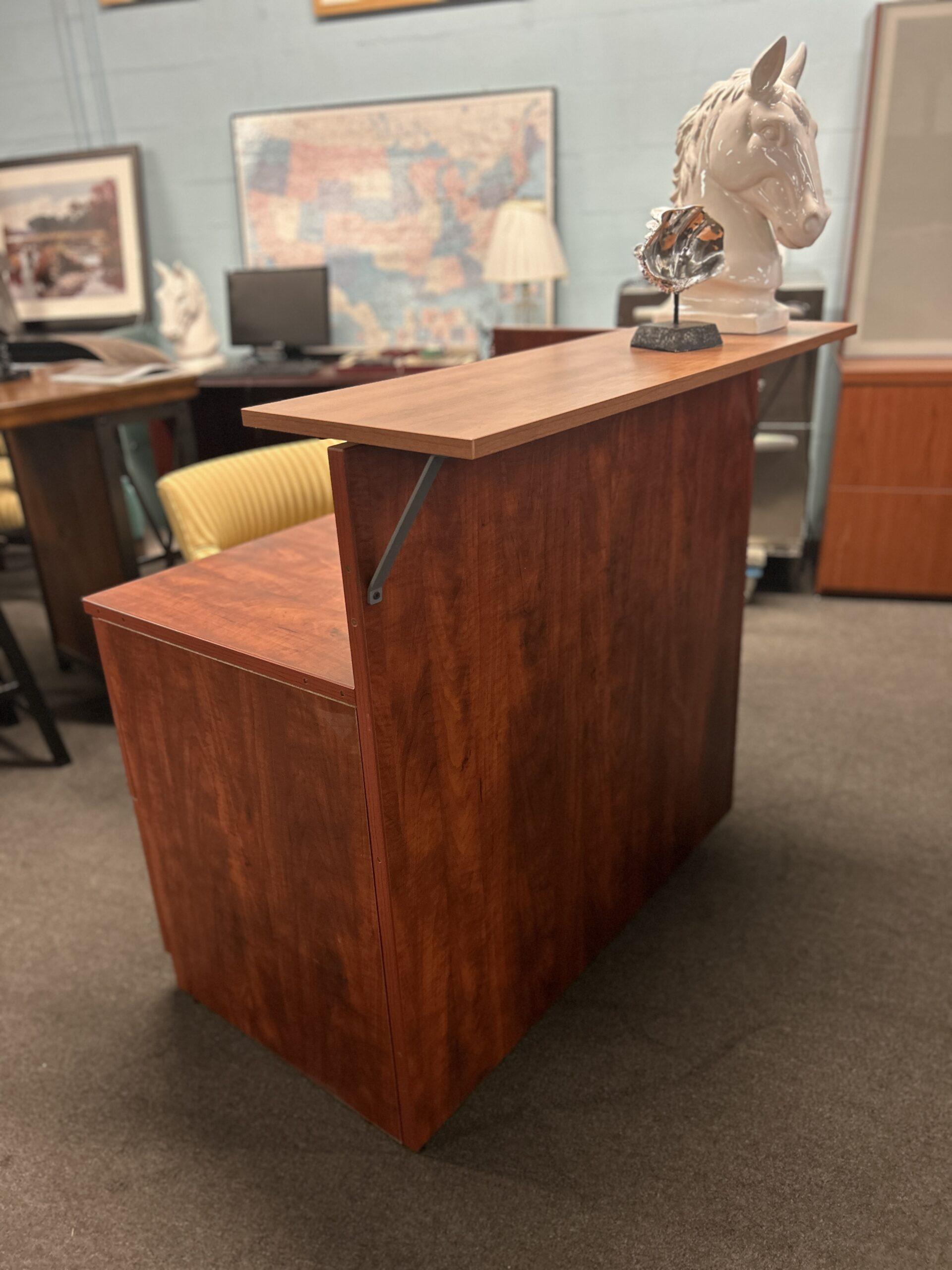 Laminate Reception Desk (Cherry)-image