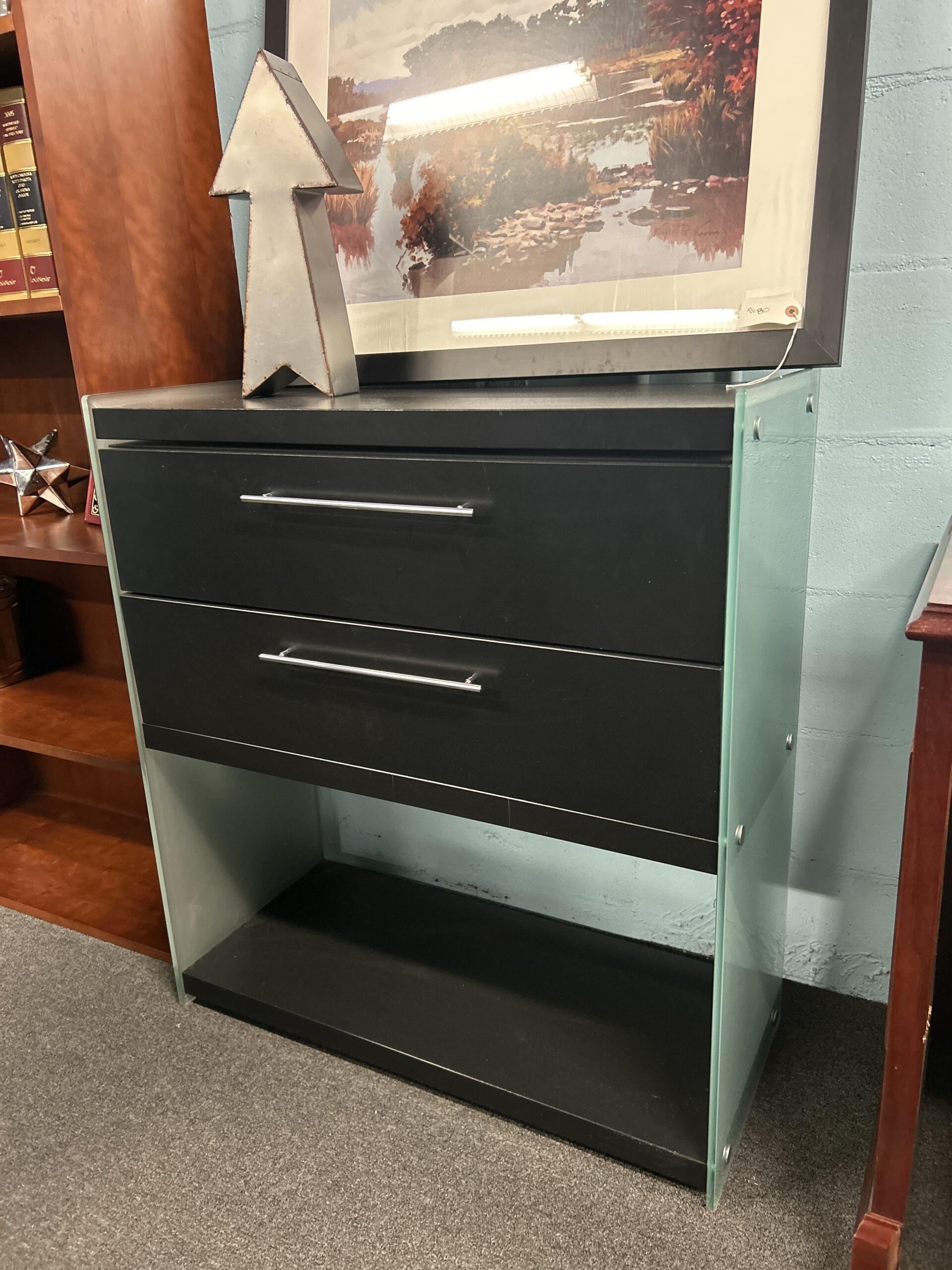 2 Drawers with Shelf and Frosted Glass-image