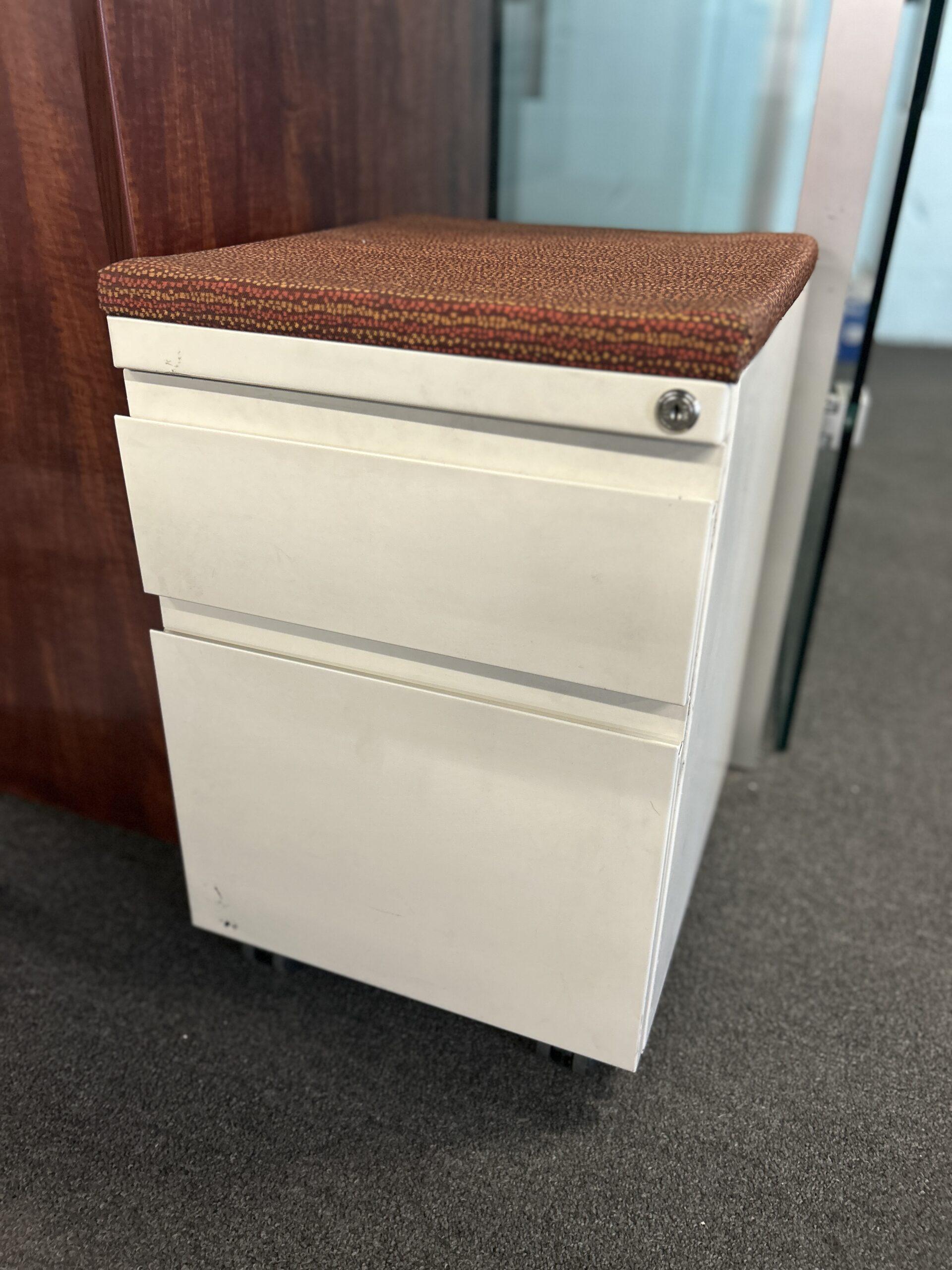 Mobile Pedestal of 2 Drawers with Cushion Top-image